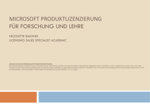 Microsoft Lizenzierung Produktlizenzierung Irene Kisse 18.