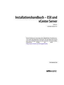 Installationshandbuch – ESX und vCenter Server