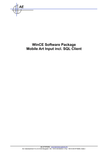 WinCE Software Package Mobile Art Input incl. SQL Client