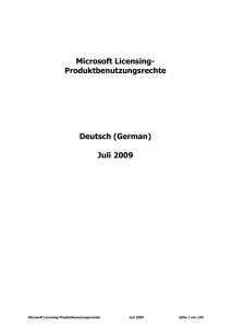 Microsoft Licensing- Produktbenutzungsrechte Deutsch (German