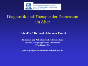 Diagnostik und Therapie der Depression im Alter - Goethe