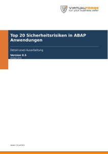 Top 20 Sicherheitsrisiken in ABAP Anwendungen