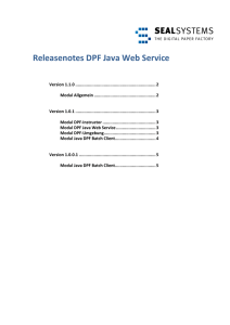Releasenotes DPF Java Web Service
