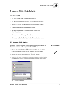 2 Access 2000 – Erste Schritte