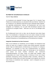 Der Markt für Umweltschutz im Umbruch - IHK Saarland