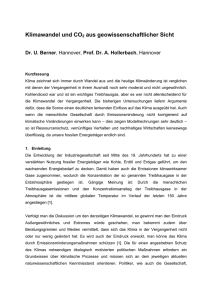 Klimawandel und CO2 aus geowissenschaftlicher Sicht