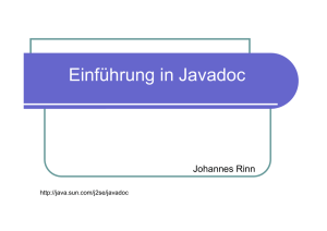 Dokumentieren mit Javadoc