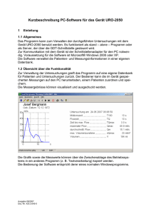 Kurzbeschreibung PC-Software für das Gerät URO-2050