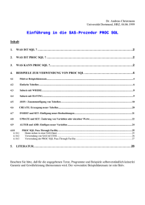 Einführung in die Prozedur SQL