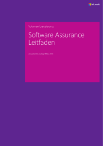 Software Assurance Kundenleitfaden - Software