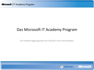 Das Microsoft IT Academy Program - IT