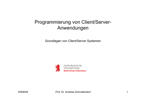 Programmierung von Client/Server- Anwendungen