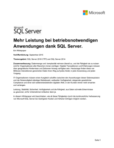 Mehr Leistung bei betriebsnotwendigen Anwendungen dank SQL