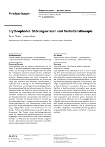 Erythrophobie: Störungswissen und Verhaltenstherapie