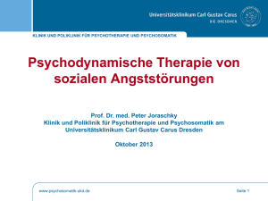 Vortrag - Klinik und Poliklinik für Psychotherapie und Psychosomatik