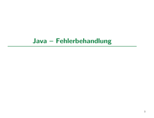Java – Fehlerbehandlung