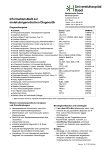 Informationsblatt zur molekulargenetischen Diagnostik