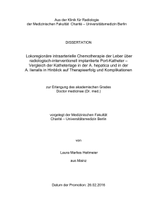 Lokoregionäre intraarterielle Chemotherapie der Leber über