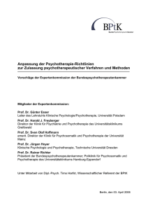 Anpassung der Psychotherapie-Richtlinien zur Zulassung
