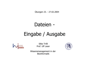 Dateien - Eingabe / Ausgabe