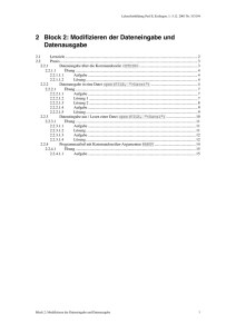 2 Block 2: Modifizieren der Dateneingabe und Datenausgabe