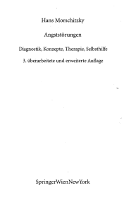 Hans Morschitzky Angststörungen Diagnostik, Konzepte, Therapie