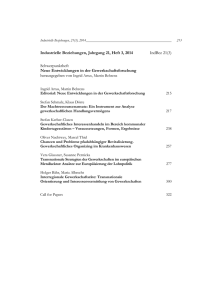 Industrielle Beziehungen, Jahrgang 21, Heft 3, 2014 IndBez 21(3