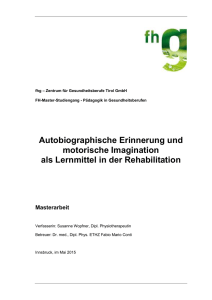 Autobiographische Erinnerung und motorische Imagination als