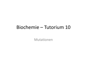 Biochemie – Tutorium 10