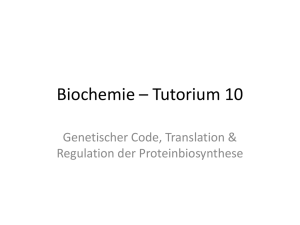 Biochemie – Tutorium 10