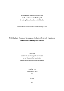 Zellbiologische Charakterisierung von Surfactant Protein C