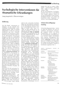 Psychologische Interventionen für rheumatische Erkrankungen