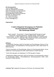 IV-Psychose- Hamburger Modell - Integrierte Versorgung in der
