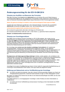 ICD-Vorschlag Änderungsvorschlag für die ICD-10-GM 2014