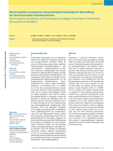 Nicht-kognitive Symptome und psychopharmakologische