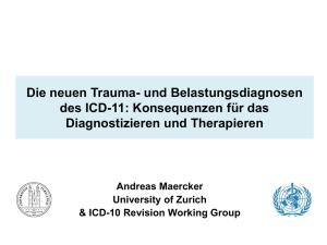 Trauma and Stress-Related Disorders: Developments for ICD-11