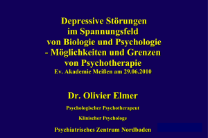 Depressive Störungen im Spannungsfeld von Biologie und