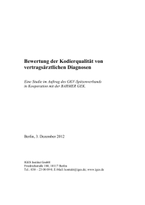 Bewertung der Kodierqualität von vertragsärztlichen Diagnosen