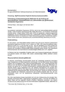 Entwicklung molekularbiologischer Methoden für die Prüfung der