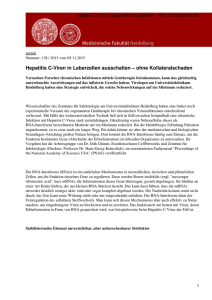 Medizinische Fakultät Heidelberg: Pressemitteilungen