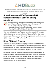 Ausschneiden und Einfügen von DNA: Mutationen mittels `Genome