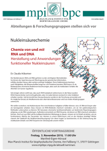 Nukleinsäurechemie - Max-Planck-Institut für biophysikalische Chemie