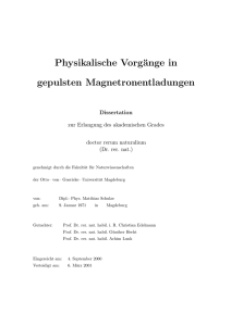 Physikalische Vorgänge in gepulsten Magnetronentladungen