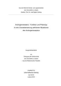 Androgenresistenz - Funktion und Phänotyp In