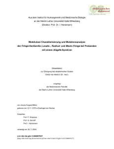 Molekulare Charakterisierung und Mutationsanalyse der )ULQJH