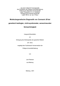 Molekulargenetische Diagnostik von Connexin 26 bei genetisch