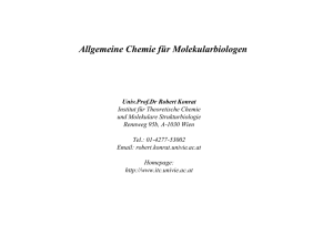 Vorlesung: Allgemeine Chemie für Molekularbiologen