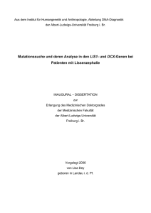 Mutationssuche und deren Analyse in den LIS1- und DCX