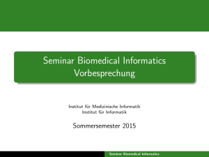 Seminar Biomedical Informatics Vorbesprechung