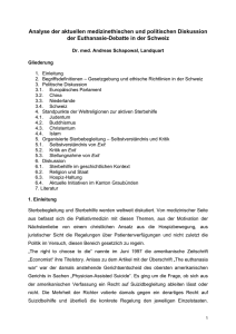 Analyse der aktuellen medizinethischen und politischen Diskussion